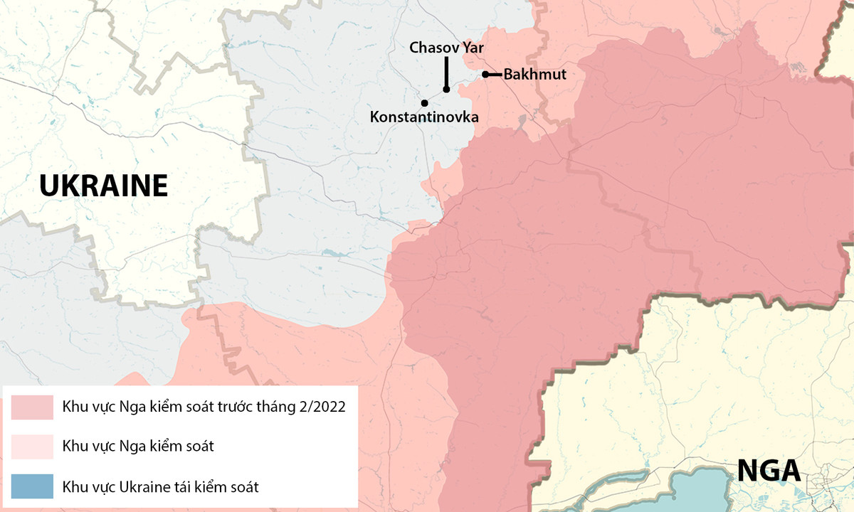 Theo dự đoán của Bộ Tổng tham mưu Quân đội Nga, có thể Quân đội Ukraine đã lên kế hoạch cho một cuộc phản công tiếp tục vào mùa đông tại chiến trường Bakhmut, do tại đây có điểm cung cấp hậu cần tại thị trấn Chasov Yar, được đánh giá là tốt hơn tại Orekhov (thuộc Zaporizhia). 