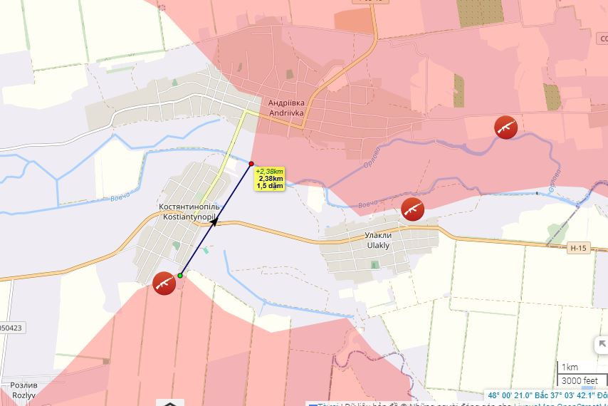 Còn ở hướng “miệng túi” phía nam, RFAF phát động cuộc tấn công từ phía nam và vẫn còn cách làng Kostyantynopil khoảng 2 km về phía nam Andreevka. Một khi RFAF chiếm được hai ngôi làng này, AFU ở “trong túi” phía tây Kurakhove, sẽ bị bao vây và tiêu diệt hoàn toàn. Cuộc chiến ở đây dự kiến sẽ kết thúc vào cuối tháng 2.