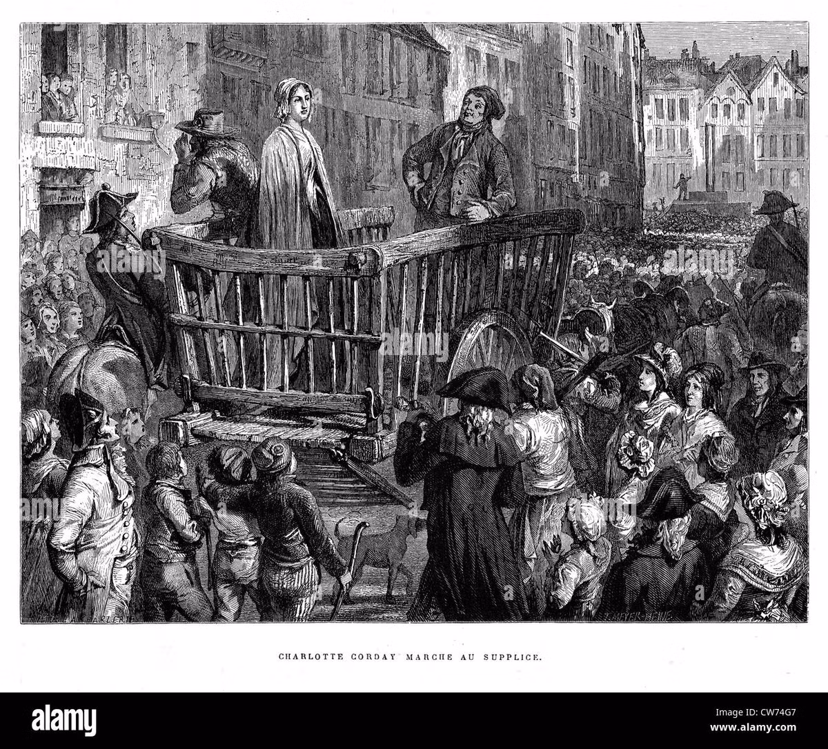 Một trong những nữ sát nhân nổi tiếng nhất trong lịch sử, thường gây án bằng dao là Charlotte Corday, cháu gái của nhà viết kịch nổi tiếng Pierre Corneille và là người ủng hộ gia đình Girondins. Cô đã đâm nhà lãnh đạo của Cách mạng Pháp Jean Paul Marat, bằng hai nhát dao vào ngực, khi anh ta đang tắm trong bồn tắm ở nhà. Tòa án Pháp sau đó đã kết án Corday bằng máy chém. 