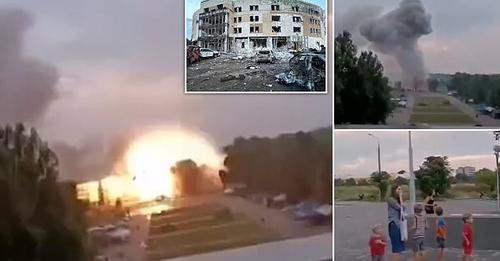 Trong khi các bức ảnh khác được các quan chức chia sẻ sau vụ không kích cho thấy, một miệng hố lớn do tên lửa Nga phát nổ tại khách sạn Riviera Rekaz và những chiếc ô tô xung quanh tòa nhà bị hư hỏng nặng.