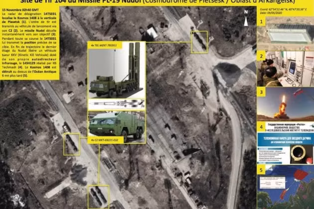 Trên các hình ảnh vệ tinh được giới thiệu, người xem có thể thấy vị trí của 4 hệ thống tên lửa chống vệ tinh Nudol, trong vài phút có thể phá hủy tàu vũ trụ hay vệ tinh ở độ cao vài trăm km; làm mất khả năng liên lạc cũng như tiếp cận giám sát lãnh thổ Nga, của quân đội Mỹ.