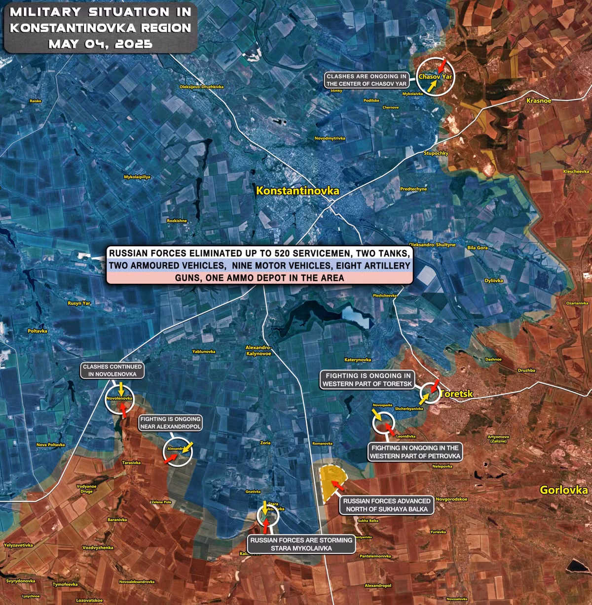 Thành phố Chasov Yar nằm ở phía tây tỉnh Donetsk, thuộc vùng Donbass. Mặc dù có diện tích nhỏ, nhưng vị trí địa lý của nó lại cực kỳ quan trọng, khi thành phố nằm trên một quả đồi có chiều cao khống chế khu vực. Đây là nút thắt quan trọng trong hệ thống phòng thủ của AFU ở khu vực Donbass.