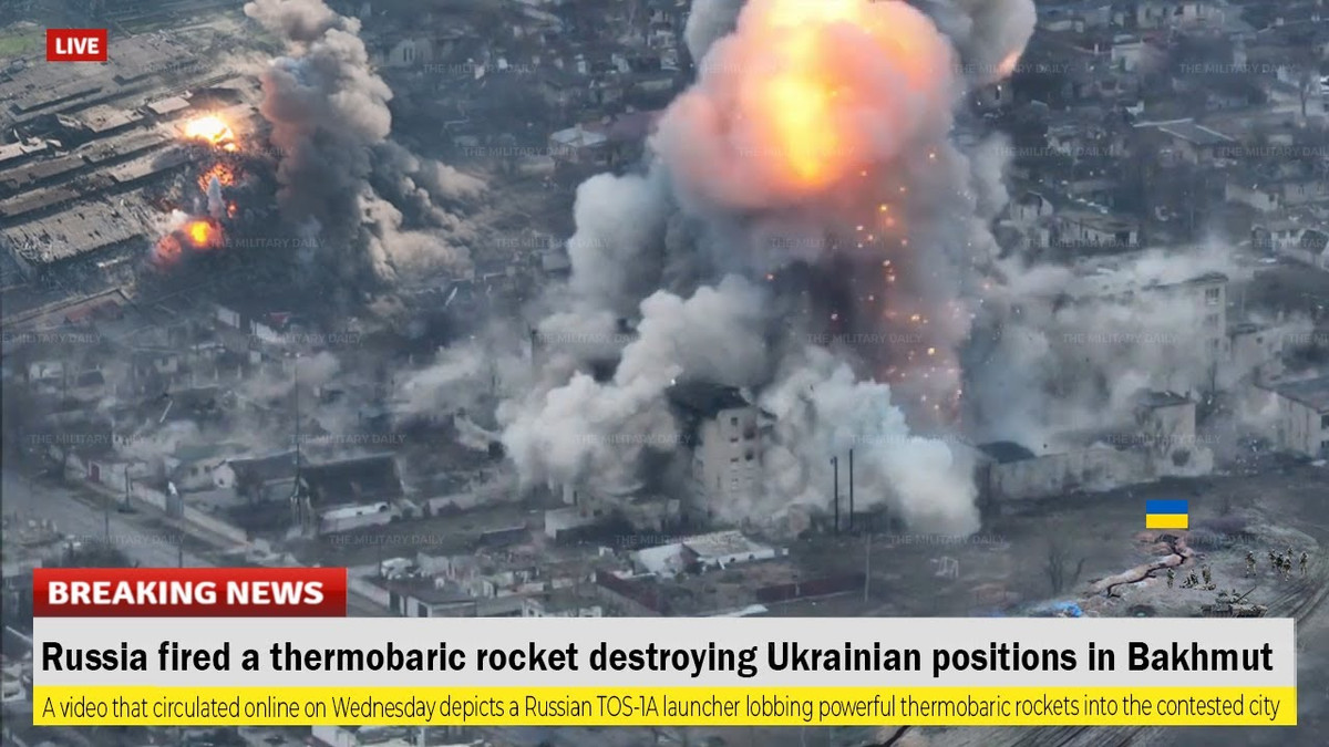 Dựa vào ưu thế hỏa lực dày đặc, quân Nga đã tiến nhanh vào trung tâm Bakhmut; nếu gặp phải sự kháng cự mạnh thì sử dụng pháo nhiệt áp hạng nặng. Bình thường dùng pháo bắn nhanh 30 mm từ các xe chiến đấu bộ binh, trực tiếp chế áp các ổ hỏa lực súng máy và bắn tỉa của Ukraine, được bố trí trong các tòa nhà và khu dân cư. 