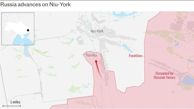 Theo RG, thị trấn New York được mệnh danh là tuyến phòng thủ vòng ngoài của thành phố Toretsk. Việc để mất thị trấn này vào tay Nga có thể gây bất lợi cực kỳ lớn cho quân Ukraine.