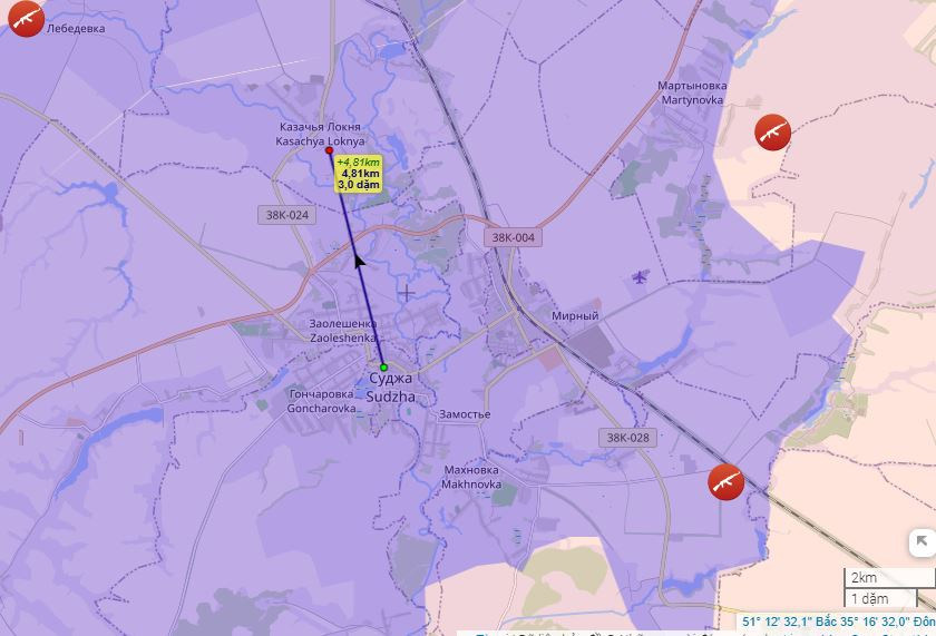 Hiện tại, quân Nga đã bắt đầu tấn công đột phá vào Malaya Loknya; nếu quân Ukraine không giữ được Malaya Loknya, họ có thể phải rút lui toàn bộ khỏi phía bắc khu vực Kursk mà họ kiểm soát. Nhiều khả năng tuyến phòng thủ chính của quân đội Ukraine (AFU), sẽ phải lui về Kazachya Loknya, cách phía bắc Sudzha khoảng 5 km. 