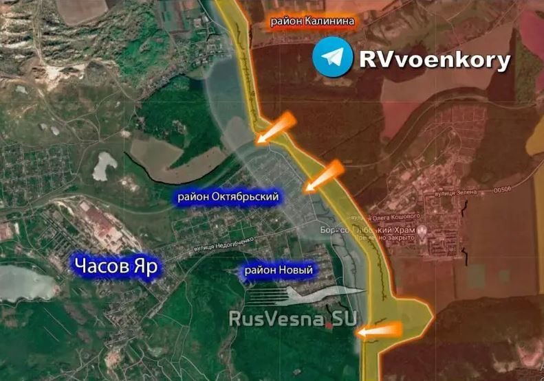 Sau khi Quân đội Nga tấn công mạnh vào Chasov Yar, Quân đội Ukraine tập trung nỗ lực xây dựng tuyến phòng thủ thứ hai, lấy kênh đào Severski Donets - Donbass làm nòng cốt. Giờ đây tuyến phòng thủ này đã trở nên bấp bênh. Nếu không có con kênh đào, Quân đội Nga đã có thể đột phá lớn.