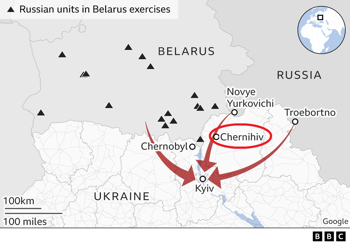 Bộ Quốc phòng Nga thừa nhận, chiến sự ở khu vực này vẫn diễn ra ác liệt và cho biết Quân đội Nga “đã hoàn toàn khóa chặt thành phố Chernihiv”, tách rời nó khỏi các khu vực khác. Phía Ukraine nói Quân Nga tổn thất nặng ở quanh Chernihiv, có hơn 30 xe tăng đã bị tiêu diệt.
