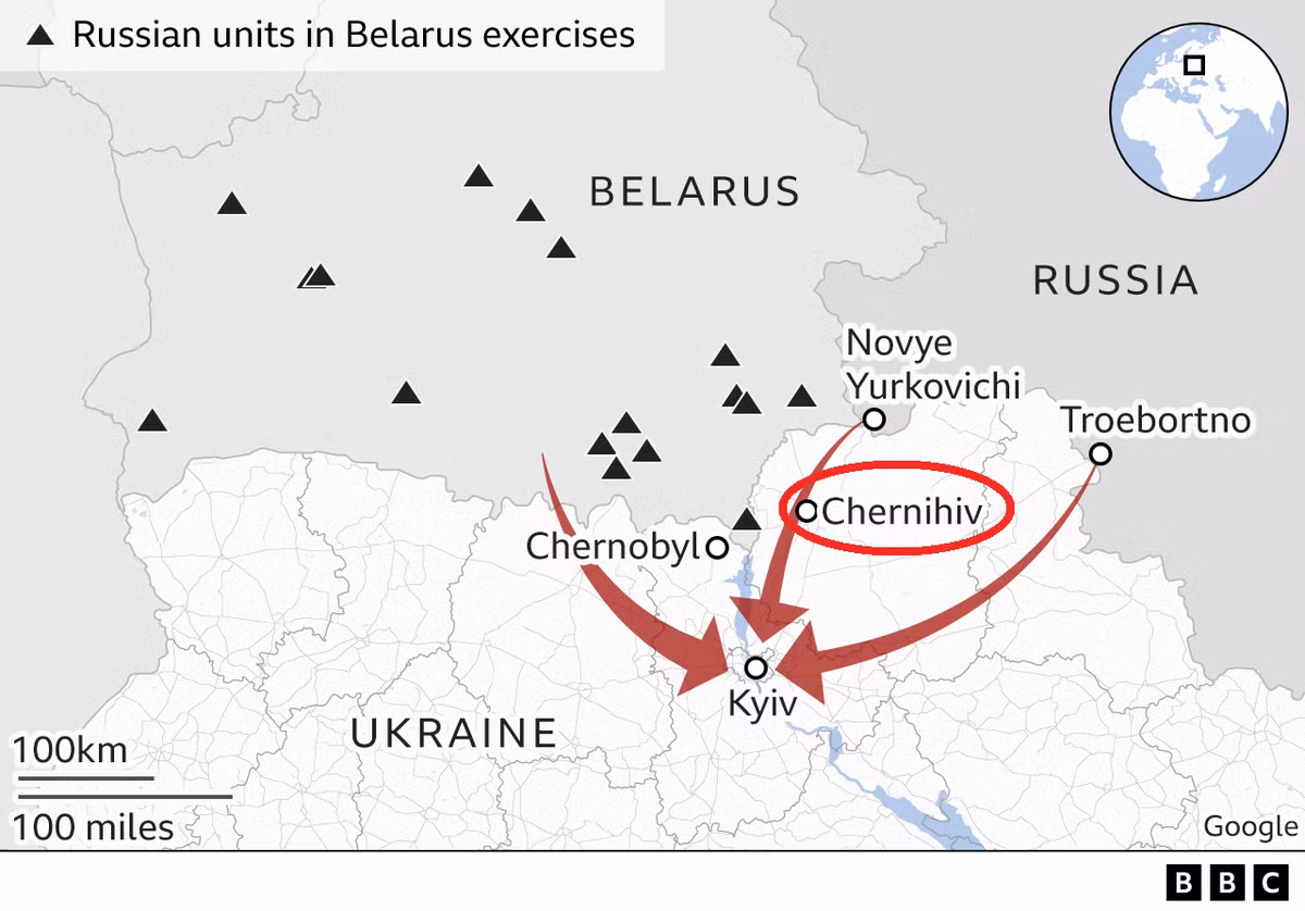 Bộ Quốc phòng Nga thừa nhận, chiến sự ở khu vực này vẫn diễn ra ác liệt và cho biết Quân đội Nga “đã hoàn toàn khóa chặt thành phố Chernihiv”, tách rời nó khỏi các khu vực khác. Phía Ukraine nói Quân Nga tổn thất nặng ở quanh Chernihiv, có hơn 30 xe tăng đã bị tiêu diệt.