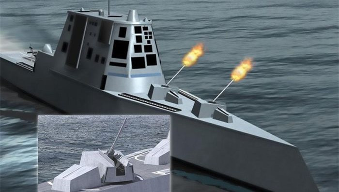 Để nâng cao khả năng tàng hình, khi không bắn, nòng pháo của AGS có thể được dấu vào hoàn toàn trong tháp pháo; tuy nhiên tốc độ bắn của AGS chỉ là 10 viên / phút, thấp hơn của MK45 (20 viên/phút) và cũng thấp hơn so với khẩu MK71 (12 viên/phút).