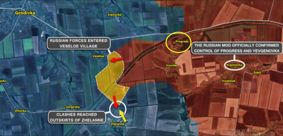 Tính đến sáng sớm ngày 16/7, các mũi xung kích của Nga đã tiến vào dãy nhà đầu tiên ở làng Procheres, cách trung tâm làng chưa đầy 500 m. Điều này thực chất có nghĩa là đơn vị xung kích của Nga đã vượt qua tuyến phòng thủ của Ukraine, chính thức vượt qua tuyến phòng thủ sông Vovcha và tiến sâu vào trong tuyến phòng thủ thứ ba của Quân đội Ukraine.