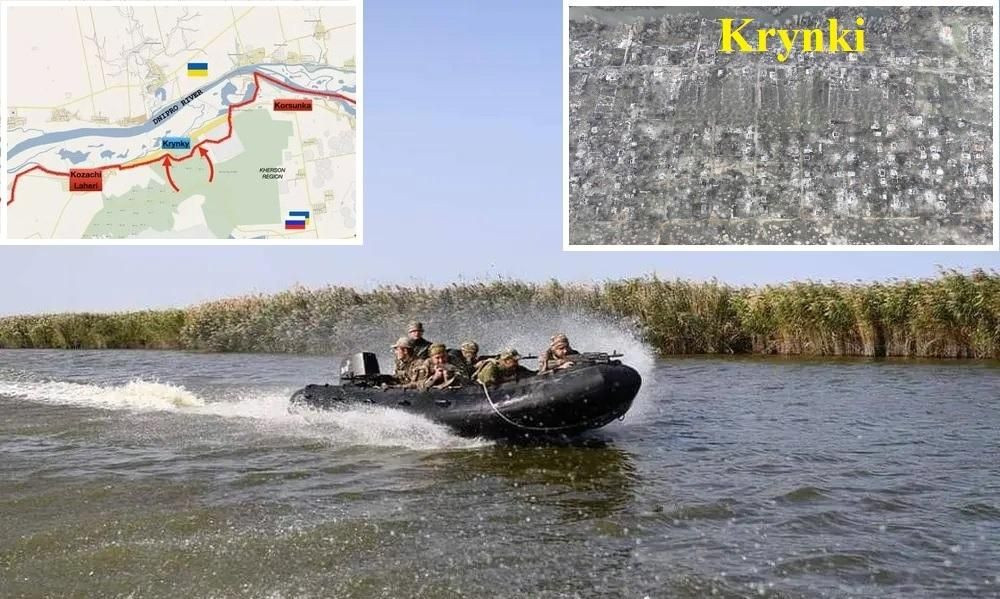 Trước cuộc rút lui quyết định, Quân đội Ukraine đã không từ bỏ sự kháng cự cuối cùng. Để hỗ trợ cho việc sơ tán lực lượng lớn, Quân đội Ukraine đã phát động một cuộc tấn công ác liệt vào tiền tuyến của làng Krynki, cố gắng “câu giờ” quý báu cho việc sơ tán thông qua việc “dập lửa cục bộ”.