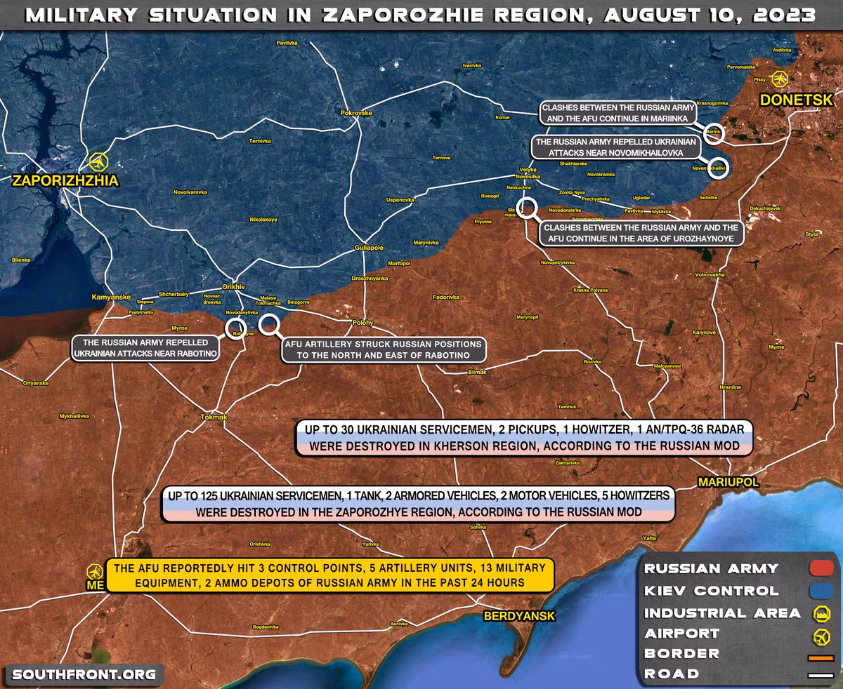 Cuộc phản công của Ukraine trên hướng Zaporozhye và Nam Donetsk kéo dài hai tháng, nhưng tiến độ rất chậm và thương vong nặng nề. Về vấn đề này, tờ "Thời báo New York (NYT)" của Mỹ đã phỏng vấn lữ đoàn trưởng và tiểu đoàn trưởng đơn vị Thủy quân lục chiến Ukraine tham gia "Cuộc phản công Zaporizhia" về tình hình chiến đấu ác liệt trên mặt trận.