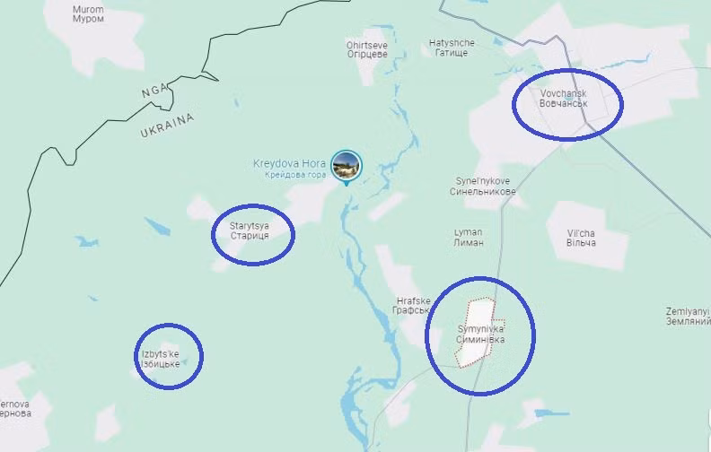 Về phía đông Izbizik, hiện Quân đội Nga vẫn chưa mở chiến dịch. Tuy nhiên, đánh giá tình hình tiến công của toàn mặt trận, Symynivka nằm cách Izbizik khoảng 12 km về phía đông và cách Volchansk khoảng 5 km về phía tây nam sẽ sớm bị chiếm.