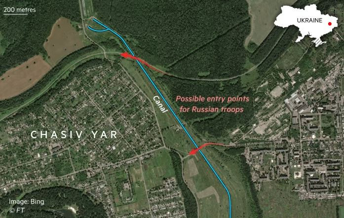 Trên hướng Chasov Yar, quân Nga tiếp tục chiến đấu trong thành phố, đồng thời cải thiện vị trí ở hai bên sườn mỗi khi có cơ hội. Theo kênh quân sự WarGonzo, trong 24 giờ qua, tình hình trên thực địa ở Chasov Yar không có thay đổi lớn. Hiện quân Nga tiếp tục các hoạt động tấn công ở tiểu khu Oktyabrsky, phía đông thành phố.