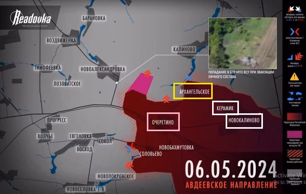 Lấy trận đánh gần đây vào làng Arkhanhel's'ke làm ví dụ, quân Nga đã thực hiện chiến lược tấn công thọc sâu điển hình. Đầu tiên họ vượt qua các tuyến phòng thủ ở làng Novokalynove và Keramik, sau đó biệt kích Nga tiến thẳng vào làng Arkhanhel's'ke để thực hiện cuộc tấn công, khiến quân Ukraine bất ngờ mất cảnh giác.