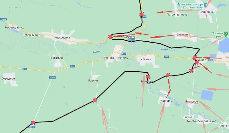 Và điều quan trọng nhất, là trong khi lực lượng cơ động của tướng Drapatiy đang bị “chôn chân” ở ngoại ô Pokrovsk, thì quân Nga đang hợp sức tiêu diệt quân Ukraine đang bị bao vây không thể thoát ra ở Konstantinople -Andreevsky. (nguồn ảnh Liveuamap, Topwar, Ukrinform, Sputnik)