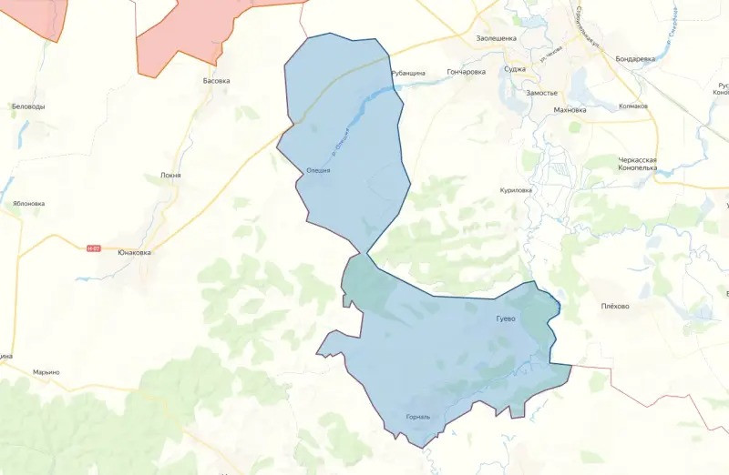 Hiện nay, các làng Oleshnya, Gogolevka, Guevo và Gornal, cũng như khu vực Glubokoe thuộc tỉnh Kursk của Nga, vẫn nằm dưới sự kiểm soát toàn bộ hoặc một phần của AFU. Như vậy, có thể nói rằng khoảng 95% lãnh thổ vùng Kursk trước đây do Ukraine kiểm soát đã bị quân Nga tái chiếm. 