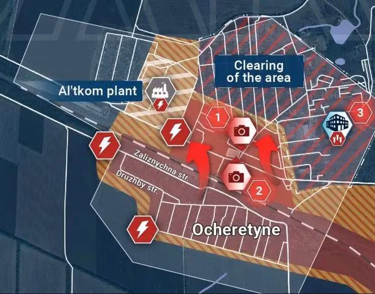 Do Ocheretino là trung tâm của tuyến phòng ngự ở tây bắc Avdiivka, nơi đây có địa hình cao hơn các khu vực xung quanh, nên có giá trị chiến thuật lớn. Đồng thời đây cũng là nơi giao nhau của tuyến đường bộ và đường sắt từ phía tây tới thành phố Avdiivka, do vậy nếu quân Ukraine để mất vị trí yếu địa này, tuyến phòng thủ ở tây bắc Avdiivka sẽ sụp đổ theo dây chuyền.