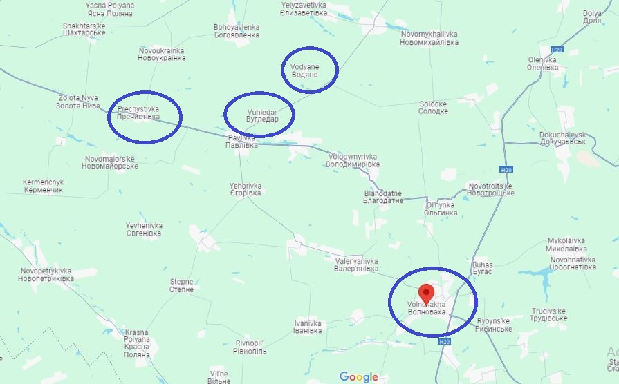 Nếu khởi hành từ Ugledar, đi về phía nam trên đường cao tốc M14, thì sau khoảng 30 phút, bạn sẽ đến Volnovakha, một vị trí chiến lược nằm ở cao nguyên Azov. Vào tháng 3/2022, trước ngày Quân đội Nga chiếm biển Azov, cảng Mariupol, Quân đội Nga đã tập trung lực lượng vượt trội và chiếm được thành phố Volnovakha trên cao nguyên Azov trong vòng một tuần.