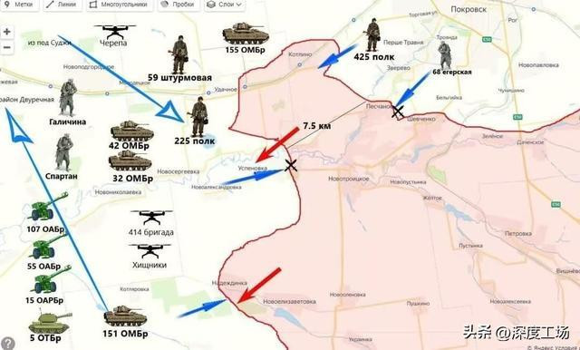 Như vậy RFAF có tổng cộng hai quân đoàn, gồm 1 sư đoàn xe tăng, 2 sư đoàn bộ binh cơ giới, 7 lữ đoàn bộ binh cơ giới độc lập và 2 trung đoàn bộ binh cơ giới độc lập; đối đầu với 10 lữ đoàn và một số tiểu đoàn độc lập của AFU ở phía nam Pokrovsk. Như vậy có thể nhận thấy, AFU không có lợi thế về quân số và thậm chí còn bất lợi hơn về hỏa lực.