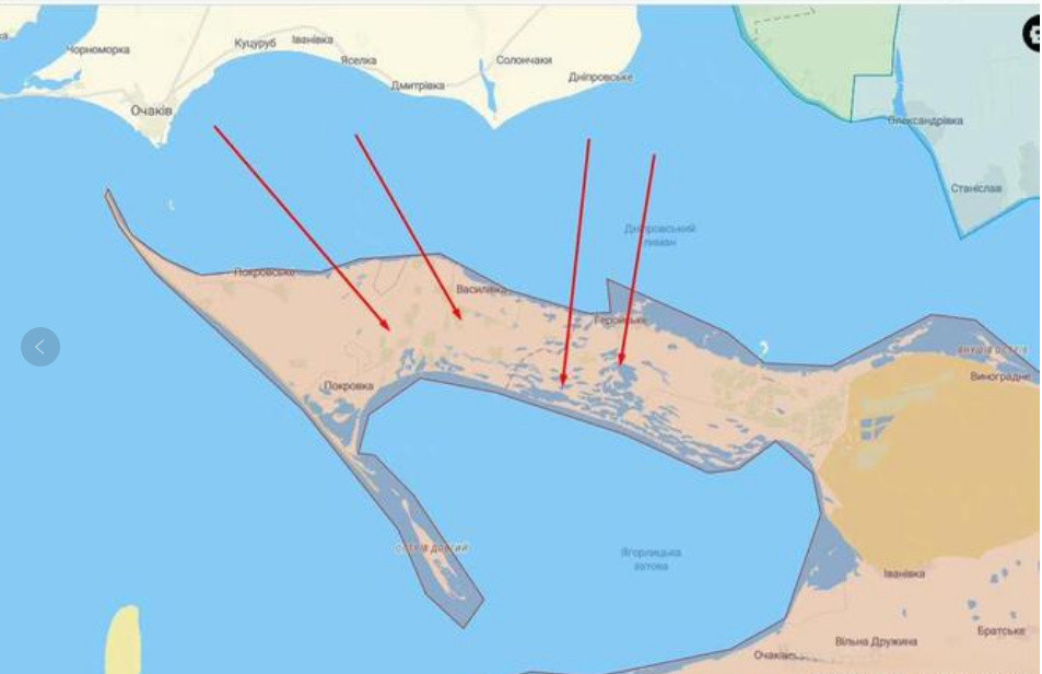 Theo báo chí Ukraine đưa tin, đợt tấn công thứ hai của lực lượng đặc biệt của quân đội Ukraine đã đổ bộ lên mũi đất và kiểm soát thành công ngôi làng Heloisk trên bán đảo Kinburn. Dựa vào đầu cầu vừa chiếm được, quân đội Ukraine tiếp tục tấn công.