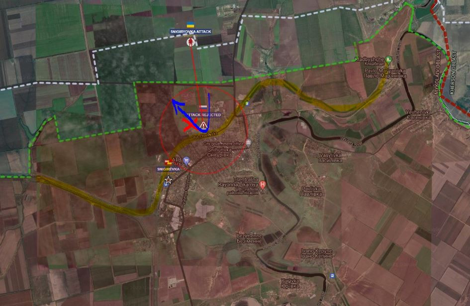 Khu dân cư Snigirevka nằm trên ranh giới giữa hai tỉnh Mykolaiv và Kherson của Ukraine; nếu giữ vững được khu vực này, sẽ mang lại lợi thế chiến thuật quan trọng cho quân Nga, tạo cơ hội bao quát một khu vực địa hình xung yếu, ngăn chặn quân Ukraine tiếp tục tấn công Kherson.