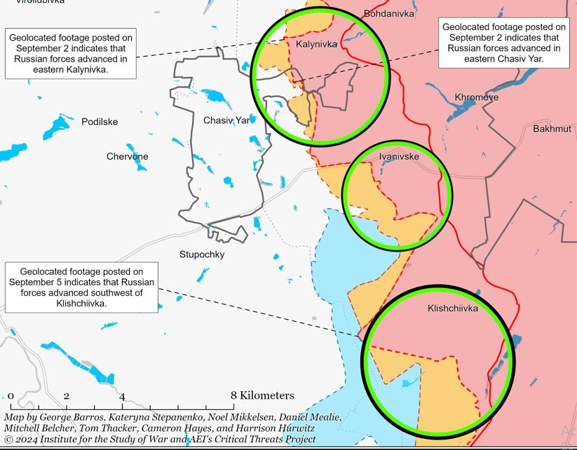 Sau khi tiến tới kênh đào Severski Donets - Donbass, mục tiêu tiếp theo của Quân đội Nga sẽ là giải quyết “dứt điểm” Chasov Yar, vị trí cách Krisivka khoảng 10 km về phía tây bắc. Sau khi chiếm được Chasof Yar, quân Nga sẽ gây áp lực lên thành phố Kostiantynivka theo cấp số nhân.
