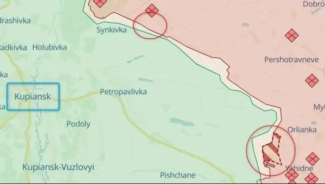 Cũng tại mặt trận Kharkov, trên hướng Kupyansk, quân Nga đang gây áp lực lên quân Ukraine trên nhiều khu vực. Phía đông làng Sinkovka, quân Nga đã chiếm giữ một số vị trí quan trọng và tiến sâu hơn 1 km về phía nam làng Orsana. 