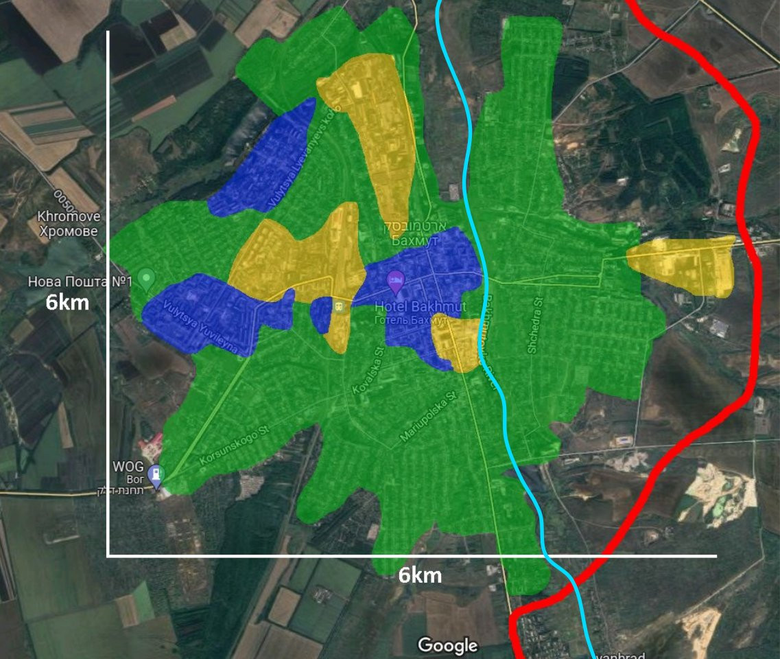 Hiện tại, quân đội Nga đã kiểm soát một phần quan trọng của khu vực nội ô Bakhmut. Đặc biệt, được biết rằng ở phía nam, quân đội Nga đã tiến sâu vào thành phố khoảng nửa km. Như vậy Quân đội Nga đã có một bước tiến đáng kể ở hướng này, giúp quân Nga thiết lập đầu cầu cho đến Phố Suvorov. 