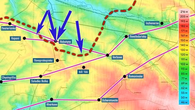 Trong gần 100 ngày kể từ khi phát động cuộc phản công, bước tiến của quân đội Ukraine có thể coi là bi thảm. Ví dụ, ở “cửa tử” Rabotino, quân đội Ukraine đã đến vị trí cách Rabotino khoảng 1 đến 1,5 km về phía bắc vào giữa đến cuối tháng 7. Quân đội Ukraine đã ném vào đây 9 lữ đoàn bộ binh cơ giới do NATO huấn luyện.