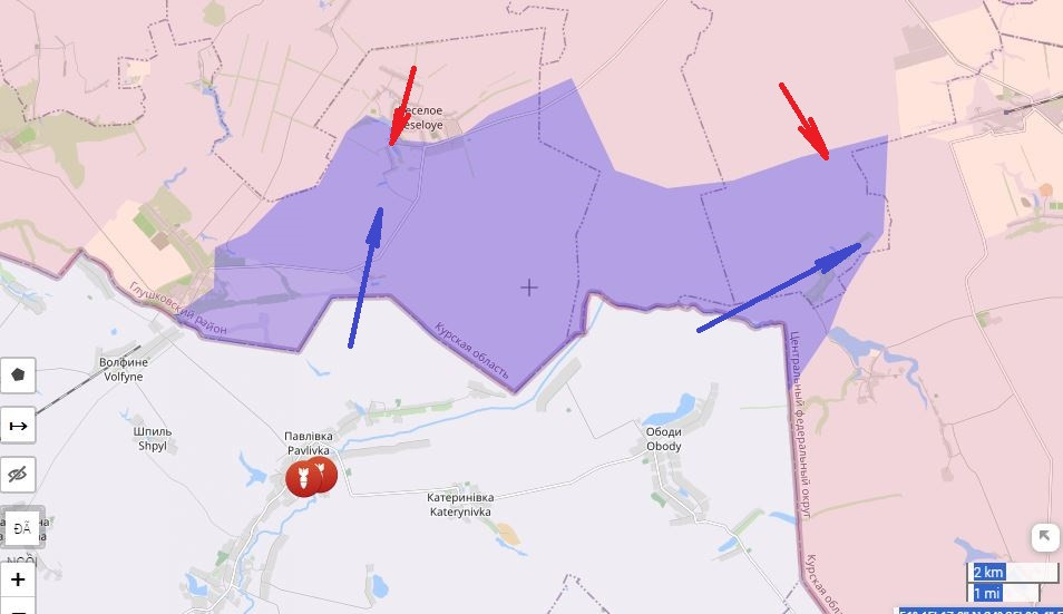 Trong 24 giờ qua, trên hướng Glushkovsky, quân Ukraine tiếp tục nỗ lực vượt qua biên giới theo hướng Novy Put và Medvezhye. Bộ Quốc phòng Nga cho biết, ba đợt tấn công của quân Ukraine đã bị đẩy lùi; địch bị tổn thất nặng nề cả về quân số và vũ khí trang bị; quân Nga còn bắt được tù binh Ukraine. 