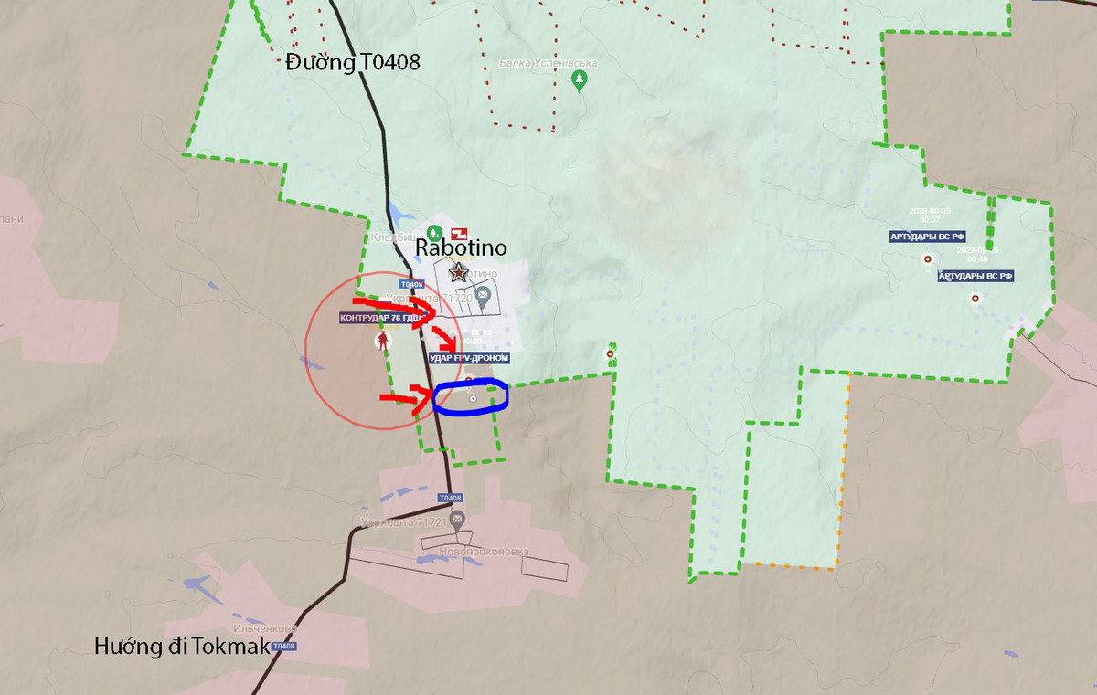 Mục tiêu đột phá và tràn ngập Tokmak, một thị trấn chiến lược nằm cách làng Rabotino 20 km về hướng nam cơ bản là thất bại. Quãng đường 20km từ Rabotino đến Tokmak mới thực sự là “phòng tuyến Surovikin”; nơi đây cũng là khu vực Quân đội Nga xác định “phòng tuyến diệt địch”. 