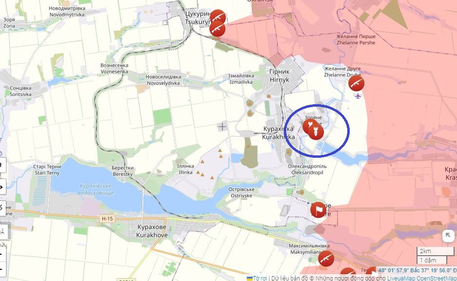 Các nhà phân tích của OSW cho biết, sau khi Quân đội Nga chiếm làng Zhelanne Pershe, thì một lực lượng lớn quân Ukraine vẫn còn lại ở ngã ba sông Volchya và Lozovaya, và đang phải đối mặt với nguy cơ bị quân Nga bao vây hoàn toàn. Chiều ngày 25/9, Bộ Quốc phòng Nga thông báo, họ đã chiếm được làng Ostroye; đây là khu dân cư cuối cùng ở phía đông Kurakhove, cách đó chưa đầy 5 km.