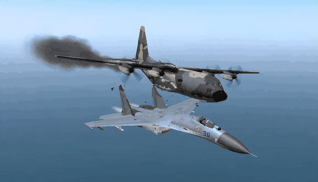 Phi công Simbak đã điều khiển chiếc tiêm kích Su-27 chui xuống gầm máy bay chống ngầm, rồi lao nhanh về phía trước, cắt ngang động cơ máy bay chống ngầm P-3B bằng chiếc đuôi dựng đứng cao của tiêm kích Su-27, gần như quyết tâm “triệt hạ” chiếc máy bay chống ngầm “to kềnh” P-3B.