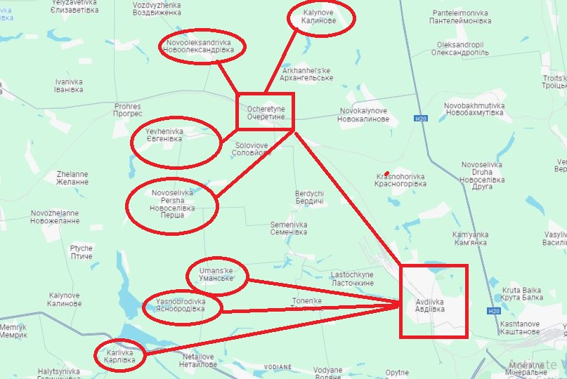 Tại các khu vực trên, những nơi mà cuộc tấn công của Quân đội Nga diễn ra tích cực nhất là Kalinove, Novooleksandrivka, Vozdvyzhenka, Yevgenyevka, Prohres, Yasnobrodovka, Umansky và Karlivka, với tổng chính diện là gần 30 km.