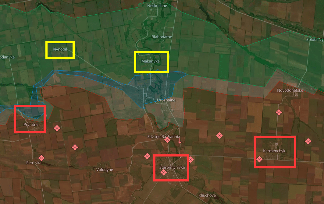 Nguyên nhân chủ yếu khiến quân đội Nga thua ở Staromayorsk và Urozhainy là do sự phối hợp giữa một số lực lượng phòng thủ có vấn đề, để quân đội Ukraine lợi dụng kẽ hở giữa các đơn vị, để liên tục tấn công vào các vị trí phòng ngự của quân đội Nga, phá vỡ sự liên kết giữa các lực lượng phòng ngự trong khu vực.