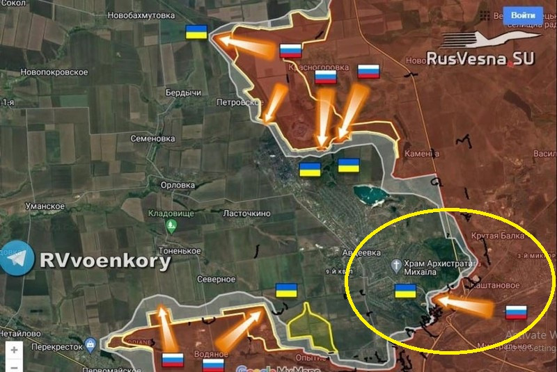 Một phân tích của blogger quân sự nổi tiếng Nezalezhnaya cho biết: “Trong ba ngày qua gần Avdiivka, quân Nga đã tiến hành các hoạt động tấn công ở ít nhất 16 địa điểm. Hiện khu công nghiệp phía Nam Avdiivka đã bị quân Nga chiếm giữ và các trận đánh đang diễn ra ở cửa ngõ Yasinovatsky và phố Kolosov”.