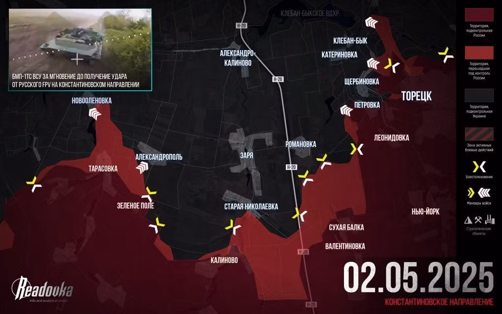 Với việc chiếm được nút giao thông này, giúp quân Nga tiến tới phía bắc con đường nối Pokrovsk và Konstantinovka và tấn công các vị trí của AFU ở Novaya Poltavka. Tính đến sáng ngày 4/5, quân Ukraine đã mất quyền kiểm soát phần phía nam của ngôi làng và đang rút lui về phía tây bắc, qua hồ chứa nước Novopoltavskie.