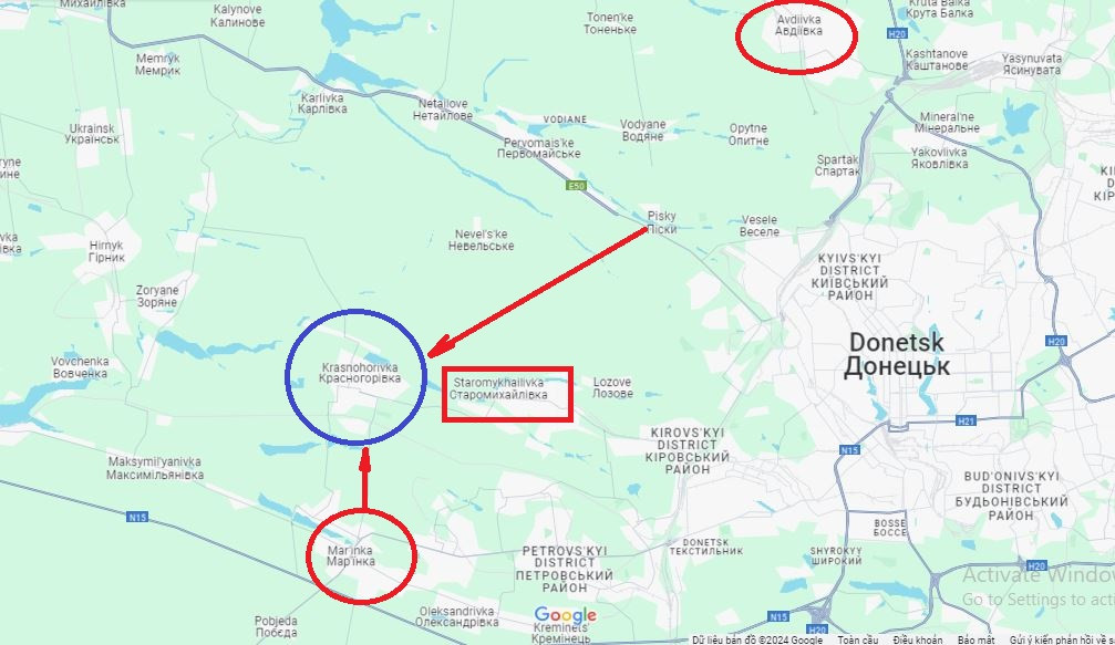 Chuyên gia Monica Miron từ Khoa Nghiên cứu Quân sự tại King's College London dự đoán rằng, hiện tại hướng tấn công chính tiếp theo của Quân đội Nga sẽ là Krasnogorovka (nằm giữa Marinka và Avdiivka). Và theo hướng Bakhmut-Soledar, một cuộc tấn công lớn sẽ được phát triển về phía Kramatorsk, nằm cách các vị trí thuận lợi của Nga gần Chasovy Yar 20 km.
