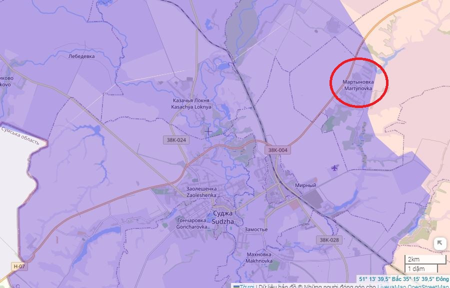 Tại khu định cư Martynovka ở phía đông bắc Sudzha, AFU đã tiến hành một cuộc tấn công bất thành, bằng cách sử dụng xe tăng và xe bọc thép của phương Tây. AFU cũng tiến về phía làng Pogrebki ở sườn tây bắc Sudzha, khoảng cách tiến quân lên tới hàng trăm mét.