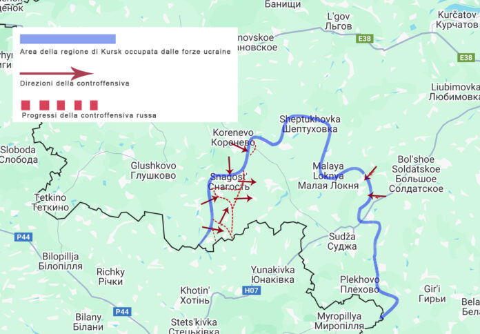 Ngày 12/10, người phát ngôn của “Cụm quân phía Bắc” RFAF cho biết, Lữ đoàn thủy quân lục chiến số 155 thuộc Hạm đội Thái Bình Dương, Lữ đoàn dù số 83 và Lực lượng đặc biệt Chechen Akhmat, đều được huấn luyện và trang bị tốt, chịu trách nhiệm thực hiện tấn công ở hướng phía tây bắc Sudzha và đã tái chiếm 26,2 km2 ở khu vực Kursk.