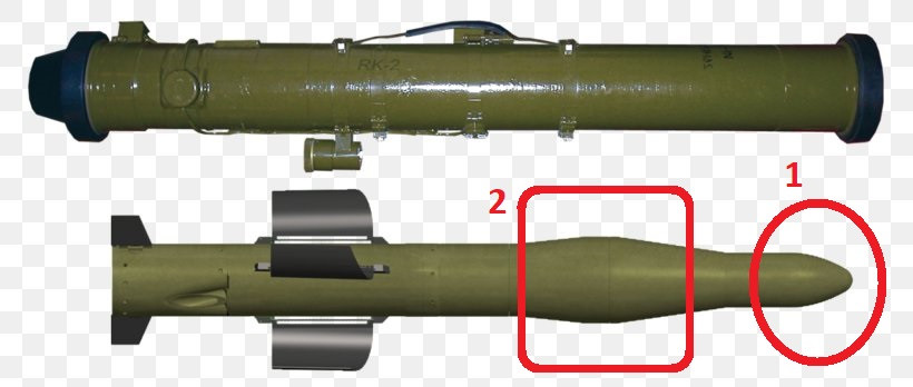 Đầu đạn chính của Kornet có sức xuyên cao phóng theo sau, được thiết kê theo kiểu nổ nối tiếp (đầu đạn Tandem). Đầu đạn đầu tiên [1] loại bỏ giáp phản ứng nổ của mục tiêu, trong khi đầu đạn tiếp theo [2] trực tiếp xuyên thủng và phá hủy mục tiêu.