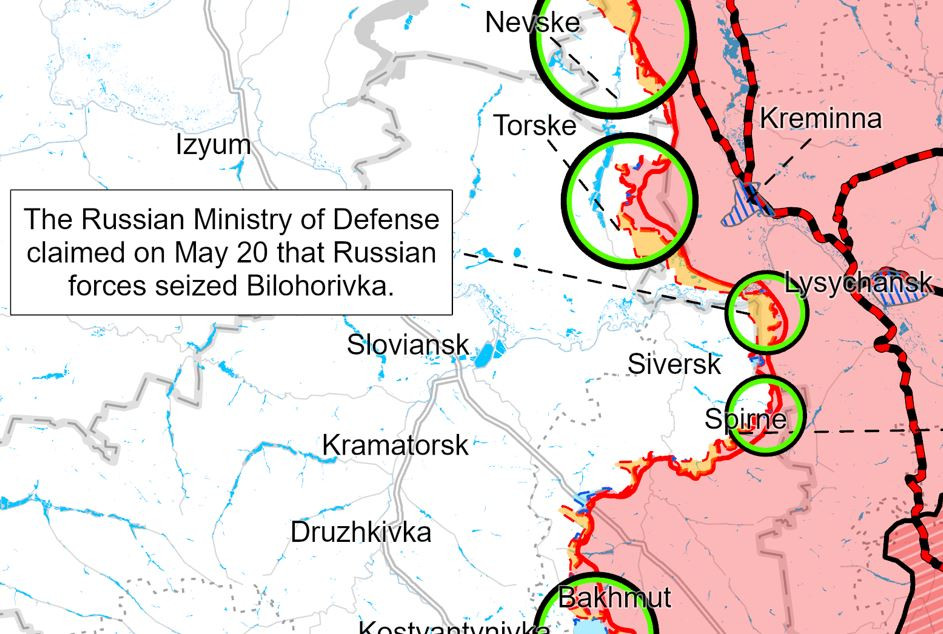 Vị trí triển khai của các đơn vị trên bao gồm: Bộ tư lênh Tập đoàn quân số 2 Lugansk, Lữ đoàn bộ binh cơ giới 123, 127 và lực lượng vệ binh Chechnya, chiến đấu trên hướng Bilogorivka, ở phía đông Seversk;