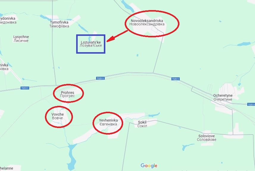 Mục tiêu của nhóm này là đe dọa huyết mạch của đường cao tốc T-0504, dựa vào đòn tấn công nhử, để liên tục kiềm chế và quấy rối lực lượng chủ lực của Quân đội Ukraine. Đồng thời, nhóm này có nhiệm vụ bảo vệ bên sườn phải theo hướng tấn công chính của Quân đội Nga, để tạo điều kiện thuận lợi cho lực lượng chủ lực tiến công nhanh theo hướng tây và làm lực lượng dự bị chiến dịch.