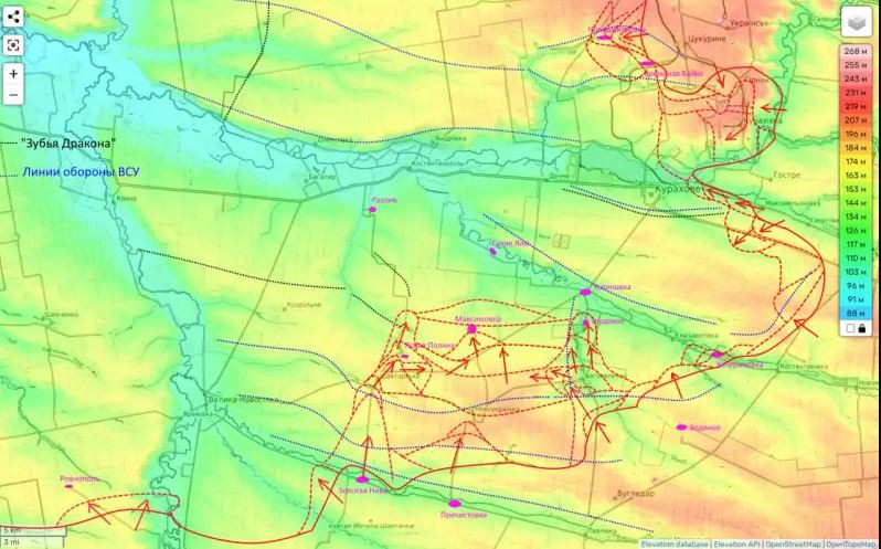 Ngôi làng Razliv nằm cách đường cao tốc H-15, nối giữa Kurakhove với thành phố Zaporozhye. Trong khi đó, Quân đội Nga tiếp tục tiến lên, cố gắng tạo ra một vòng vây rất lớn với Kurakhove; mục đích của Quân đội Nga không chỉ tràn ngập Kurakhove, mà còn là toàn bộ khu vực xung quanh, với diện tích khoảng vài trăm km vuông.