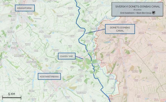 Quân đội Ukraine hiện phải rút hoàn toàn về phía bờ tây của kênh đào, và con chính con kênh này ở Chasov Yar đã trở thành chiến tuyến giữa hai bên. Kênh Readovka trên mạng Telegram đưa tin, tại Chasov Yar, quân Nga chuẩn bị ra đòn quyết định, tấn công vào Chasov Yar từ hướng phía bắc.