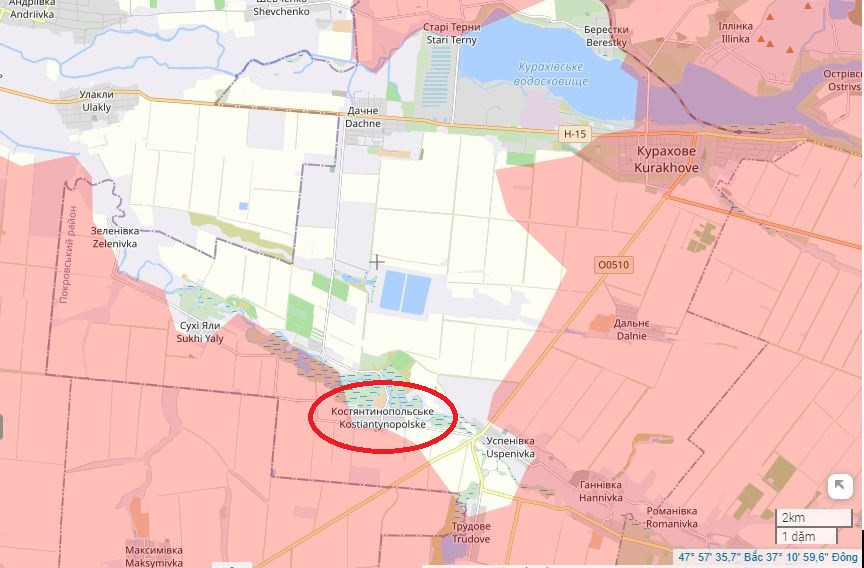 Trang Rybar của Nga cho biết, tại khu vực Kurakhovsky, Cụm Vostok của quân đội Nga (RFAF) đã giành quyền kiểm soát làng Konstantinople, nằm ở phía bắc của tuyến phòng thủ dọc sông Sukhi Yaly của Quân đội Ukraine (AFU).