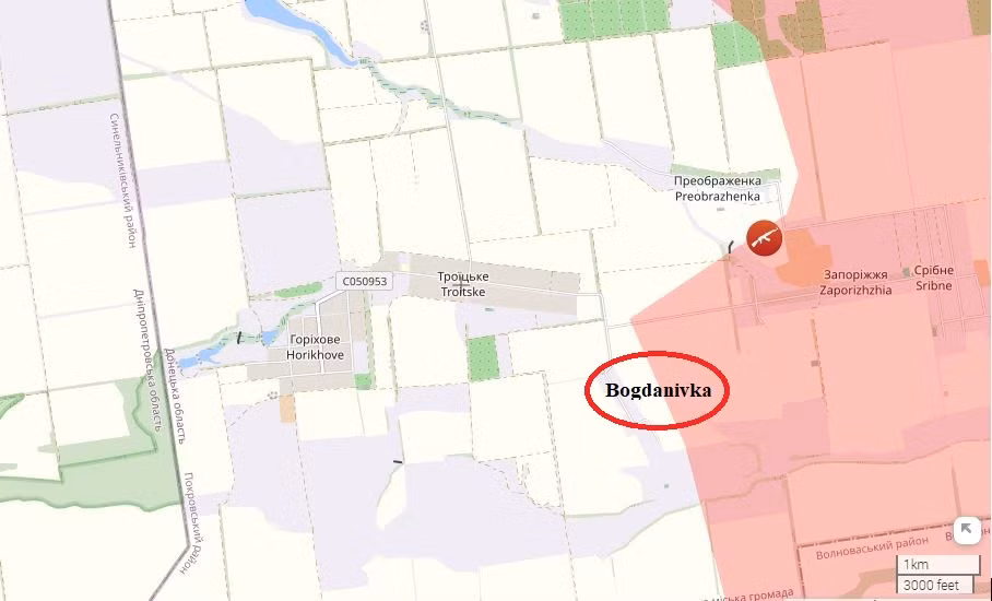 Sáng ngày 24/4, thông tin tức bắt đầu lan truyền từ khu vực rằng làng Bogdanovka, một trong ba ngôi làng gần nhất với tỉnh Dnepropetrovsk (quê hương của Tổng thống Volodymyr Zelensky), đã nằm dưới quyền kiểm soát của quân đội Nga (RFAF). Làng Bogdanivka nằm ở phía tây Selidovo và được coi là “tiền đồn” cuối cùng của cái gọi là “Bức tường phía Đông”.