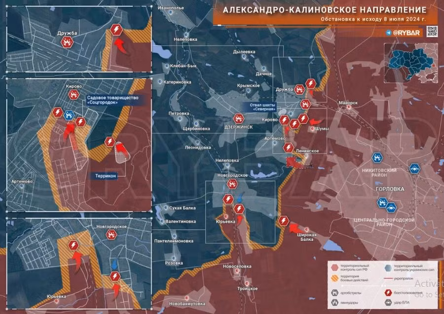 Đặc biệt là các bãi xỉ thải nằm ở phía Tây Bắc thành phố Toretsk, được Quân đội Ukraine biến thành công sự phòng thủ kiên cố, có hệ thống đường hầm ngầm và hầm bê tông rất thích hợp để phòng thủ. Nhưng nếu quân Nga áp dụng chiến thuật bao vây và cắt đứt đường tiếp tế, thì quân Ukraine sẽ rất khó trụ vững. (Nguồn ảnh: ABC News, CNN, Topwar).