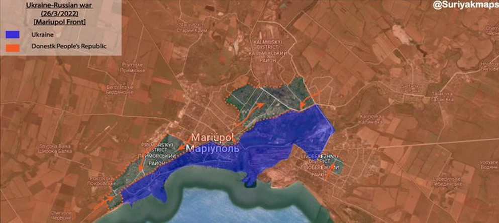 Còn trong ngày hôm nay, hãng tin Mỹ CNN, dẫn nguồn tin tình báo cập nhật mới nhất của Quân đội Anh cho biết, hầu hết các mục tiêu mà phía Nga đang kiểm soát ở Mariupol, nằm ở phía nam thành phố.